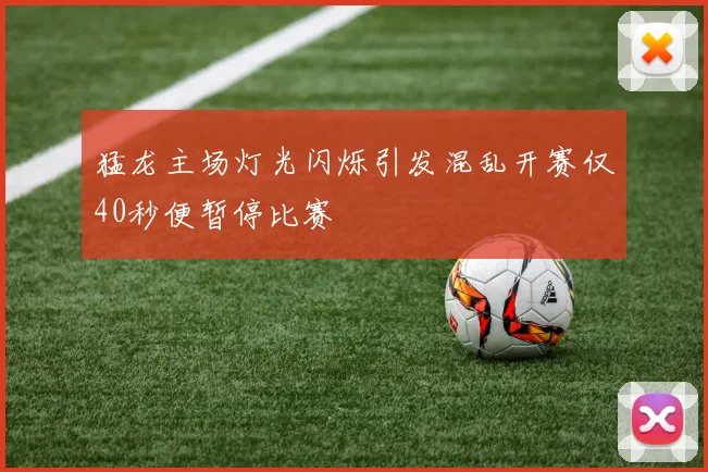 猛龙主场灯光闪烁引发混乱开赛仅40秒便暂停比赛